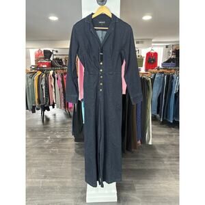NWT Mixed Denim Wide Leg Jumpsuit Size S